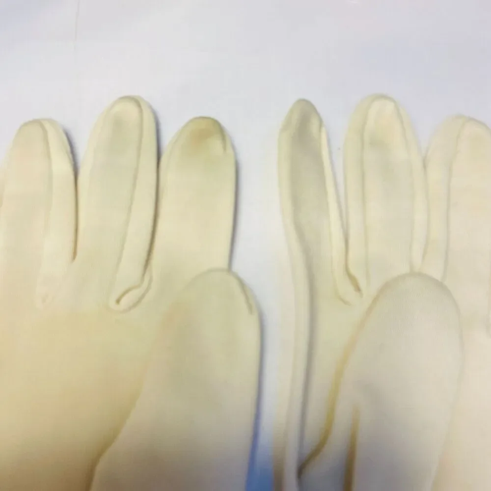 #4861 Vintage Ben Berger beige womens gloves size M Easter